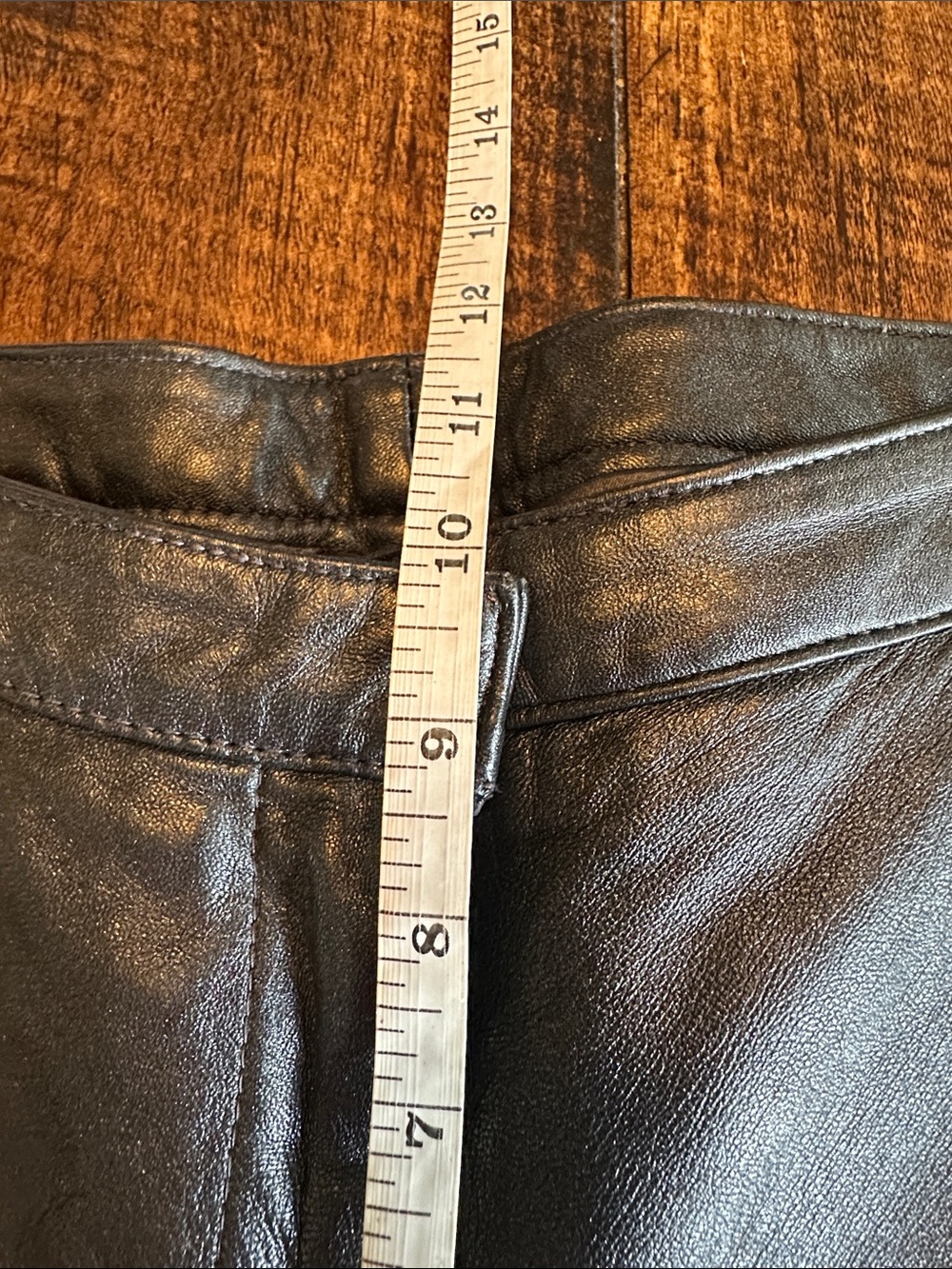 I.N.C. International Concepts | Black Genuine Leather Straight Leg Pants, 6P - Picture 6 of 7